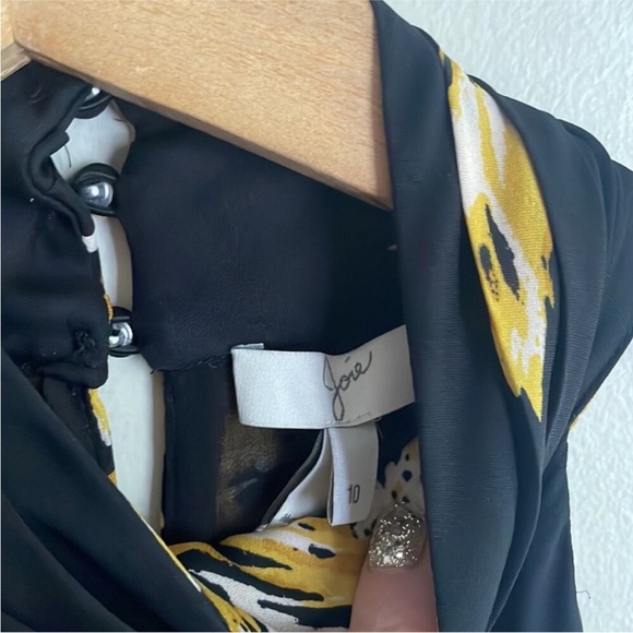 Joie Kehlani Silk Floral Halter Dress in Caviar - Picture 4 of 8